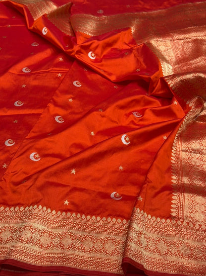 Handwoven Vintage Chand Tara Pure Banarasi Silk Saree