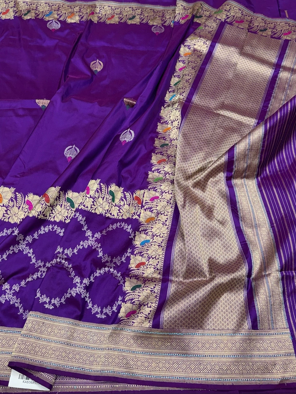 Purple Handwoven Pure Banarasi Silk Saree