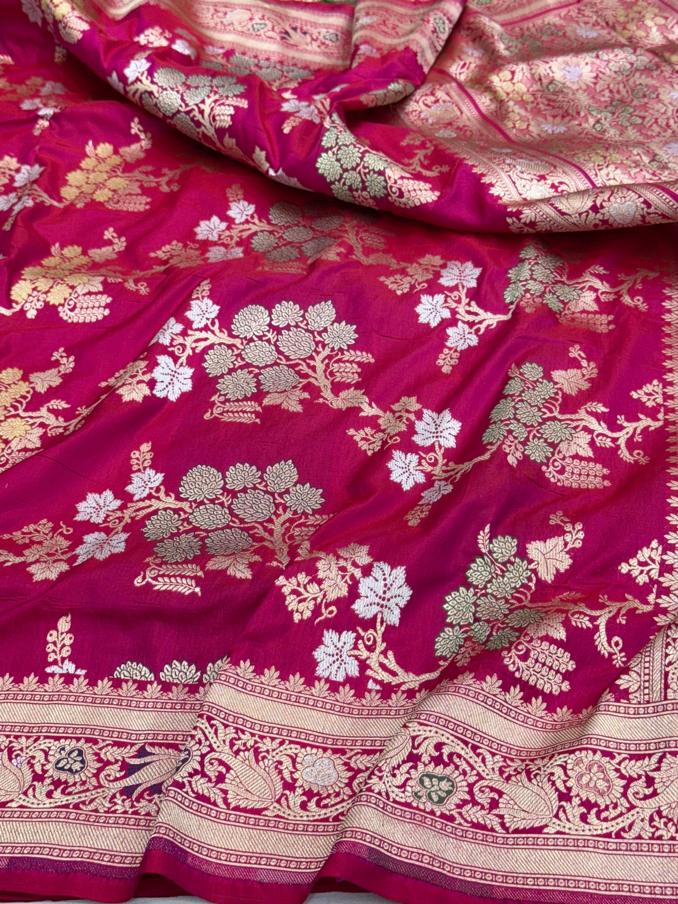 Banarasi Tilfi Minakari Pure Katan Silk Saree | Pure Silk | Minakari Work | Cutwork Technique | Banarasi Katan Silk Saree