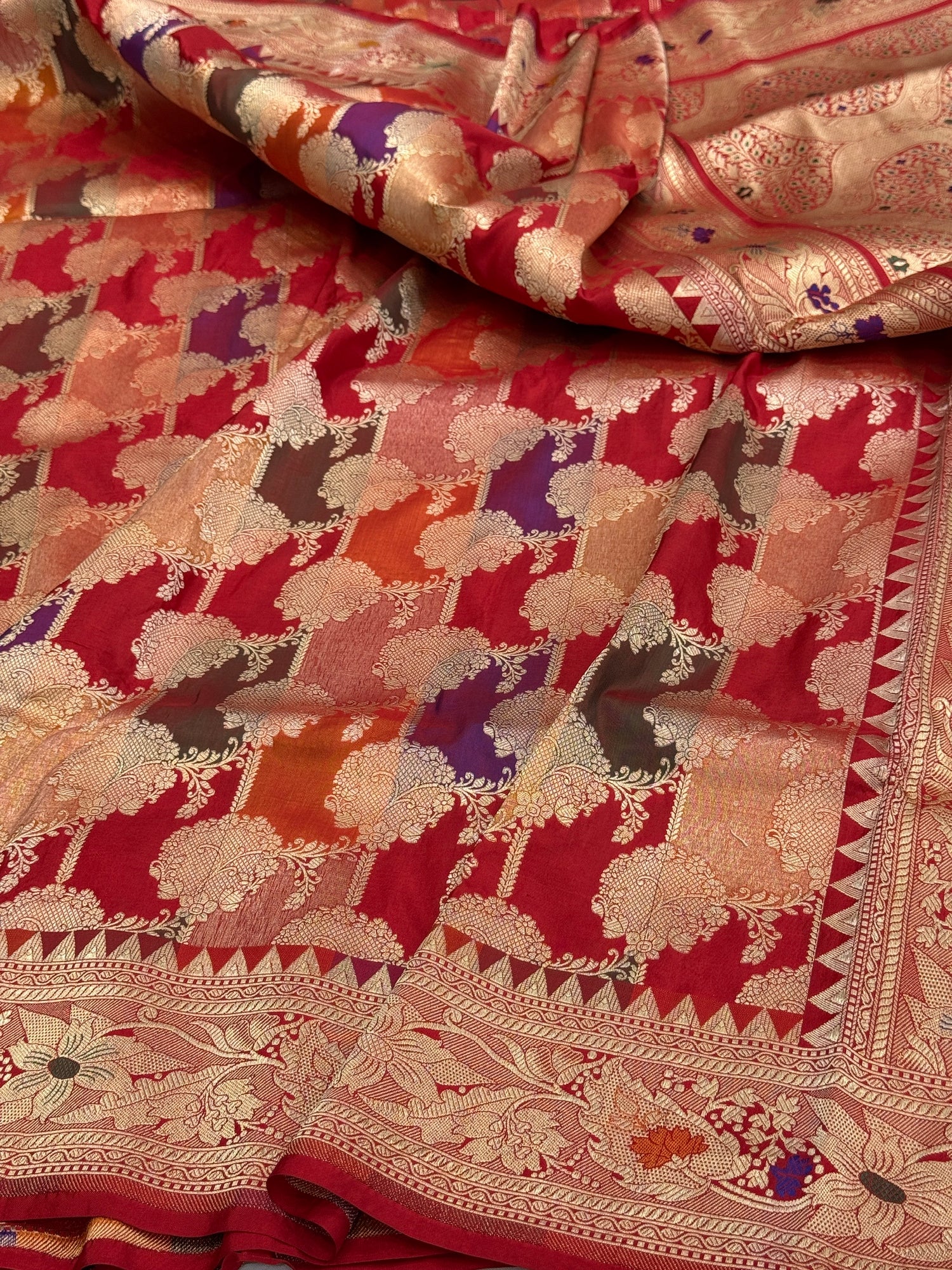 Red Rangkaat Pure Banarasi Saree