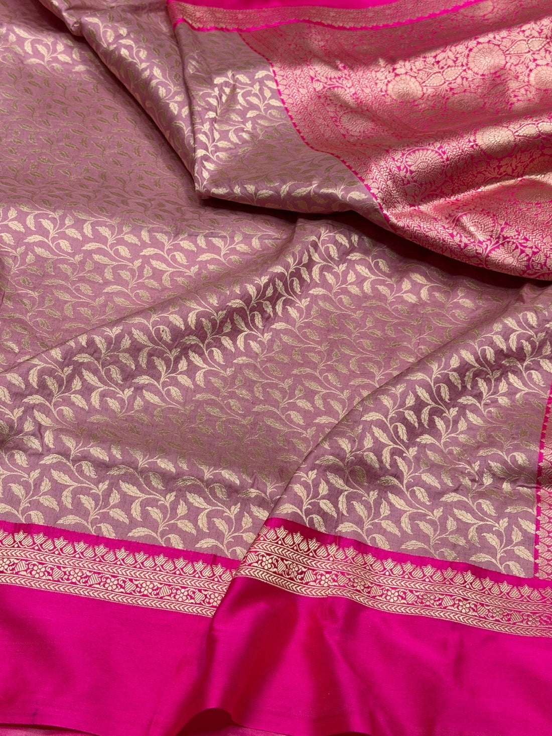 Banarasi Pure Satin Border Silk Saree