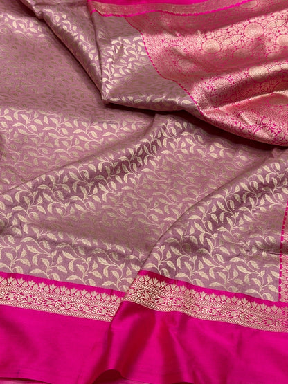 Banarasi Pure Satin Border Silk Saree