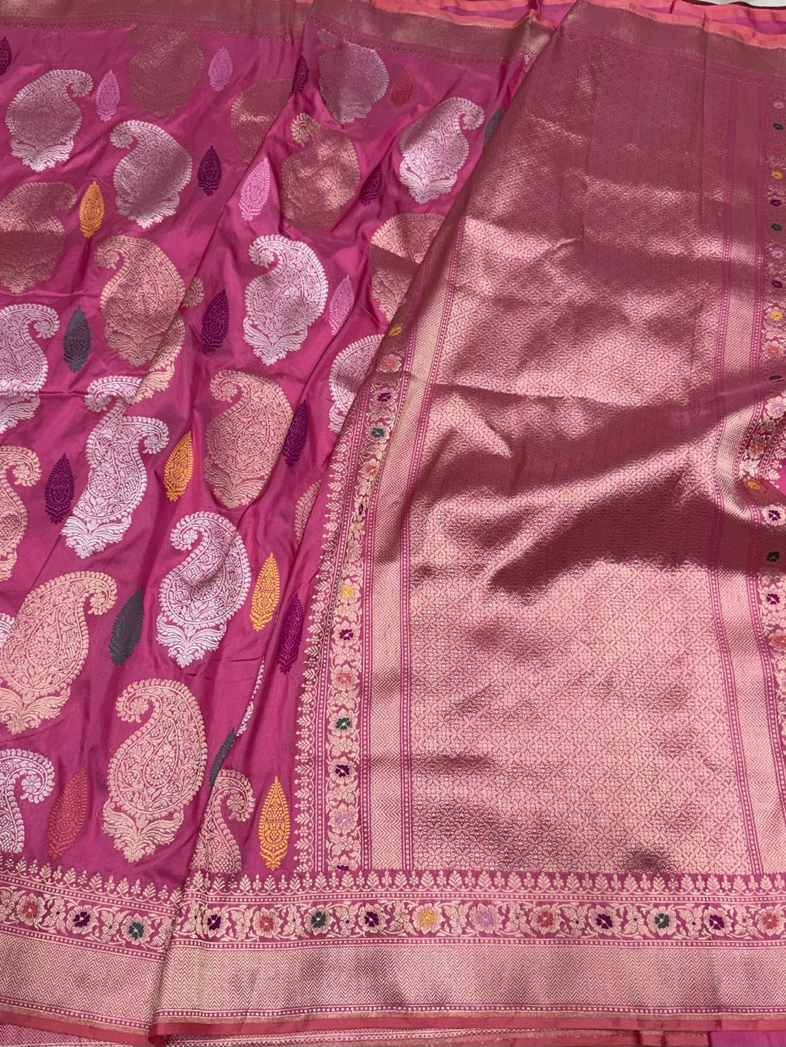 Gajiri Pink Handwoven Pure Banarasi Silk Saree