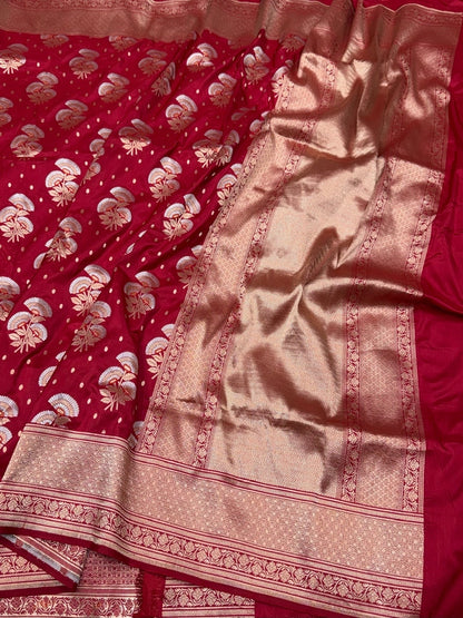 Red Banarasi Sona Rupa Pure Silk Saree