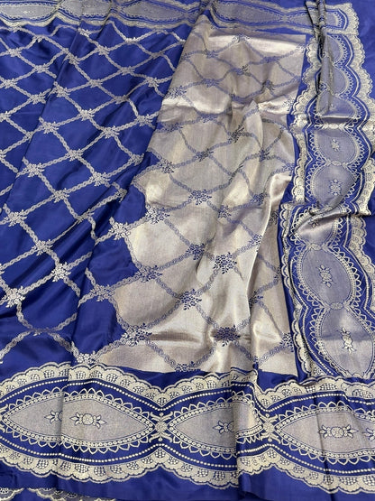 Royal Blue Handwoven Banarasi Silk Saree