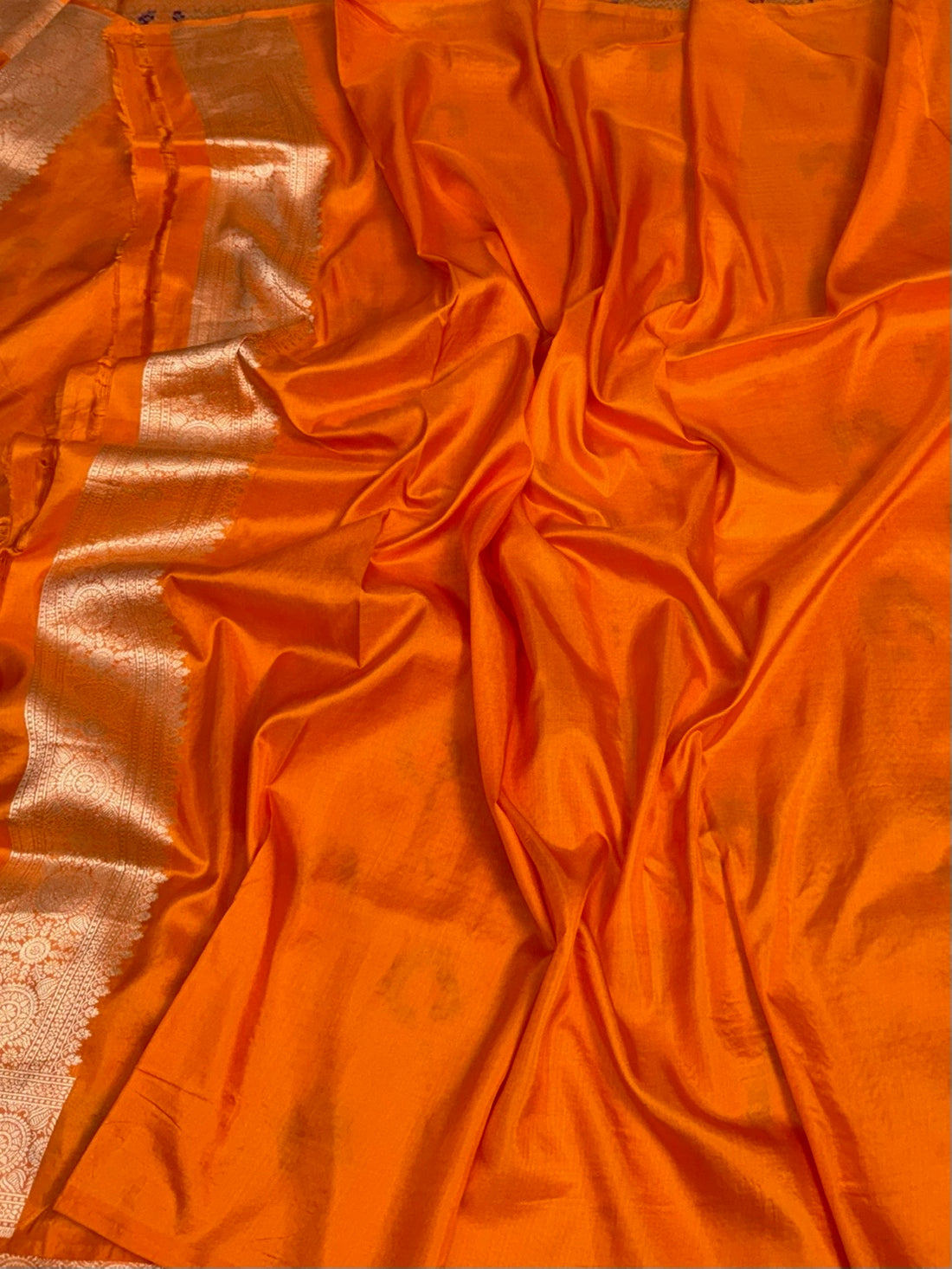 Orange Minakari Banarasi Pure Katan Silk Brocade Saree