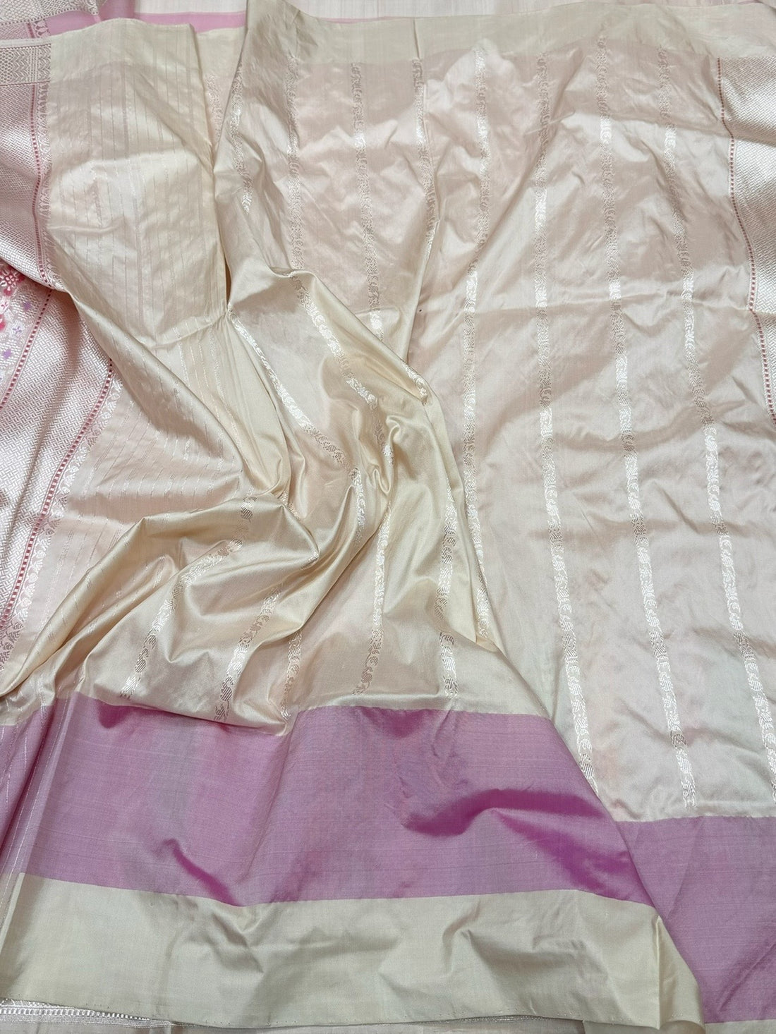 Baby Pink Handwoven Pure Organza Silk Saree