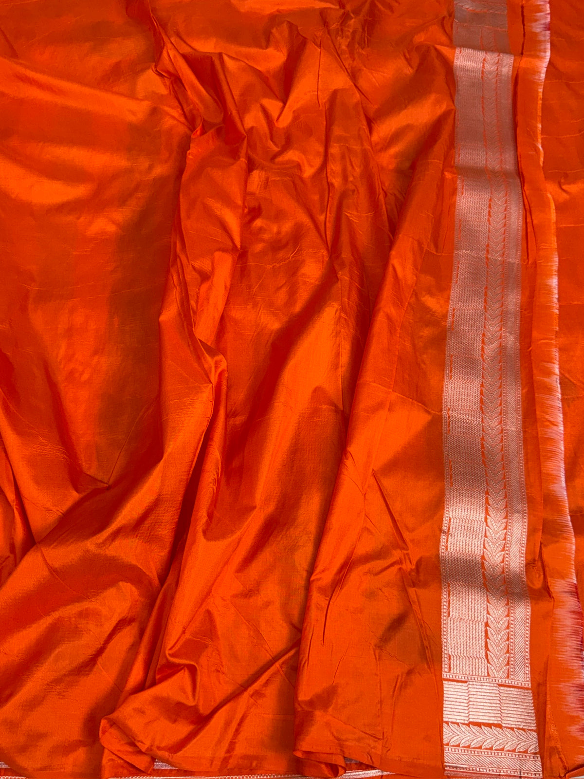 Orange Minakari Banarasi Pure Katan Silk Saree
