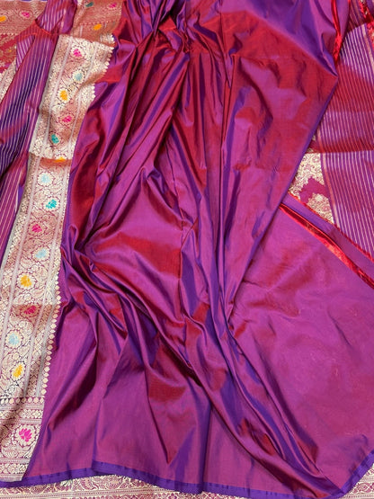 Majenta Pink Handwoven Pure Banarasi Silk Saree