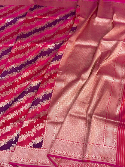 Rani Pink  Rangkaat Banarasi Pure Katan Silk Saree