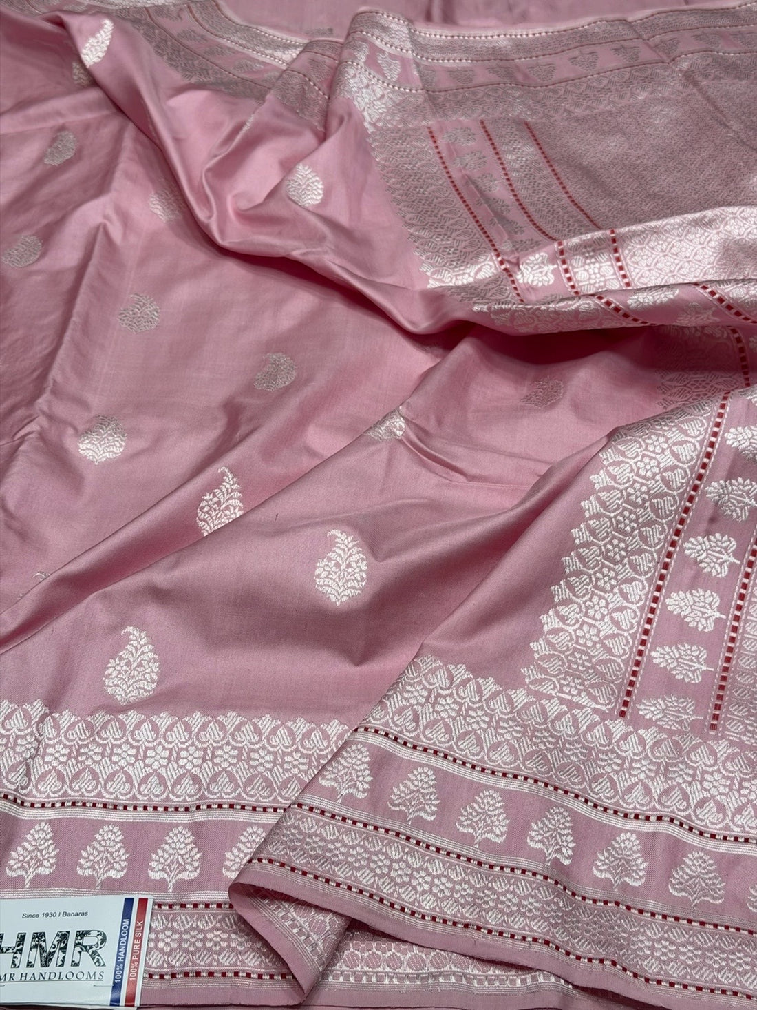 Dusty Rose Pink Handwoven Pure Banarasi Ektara Silk Saree