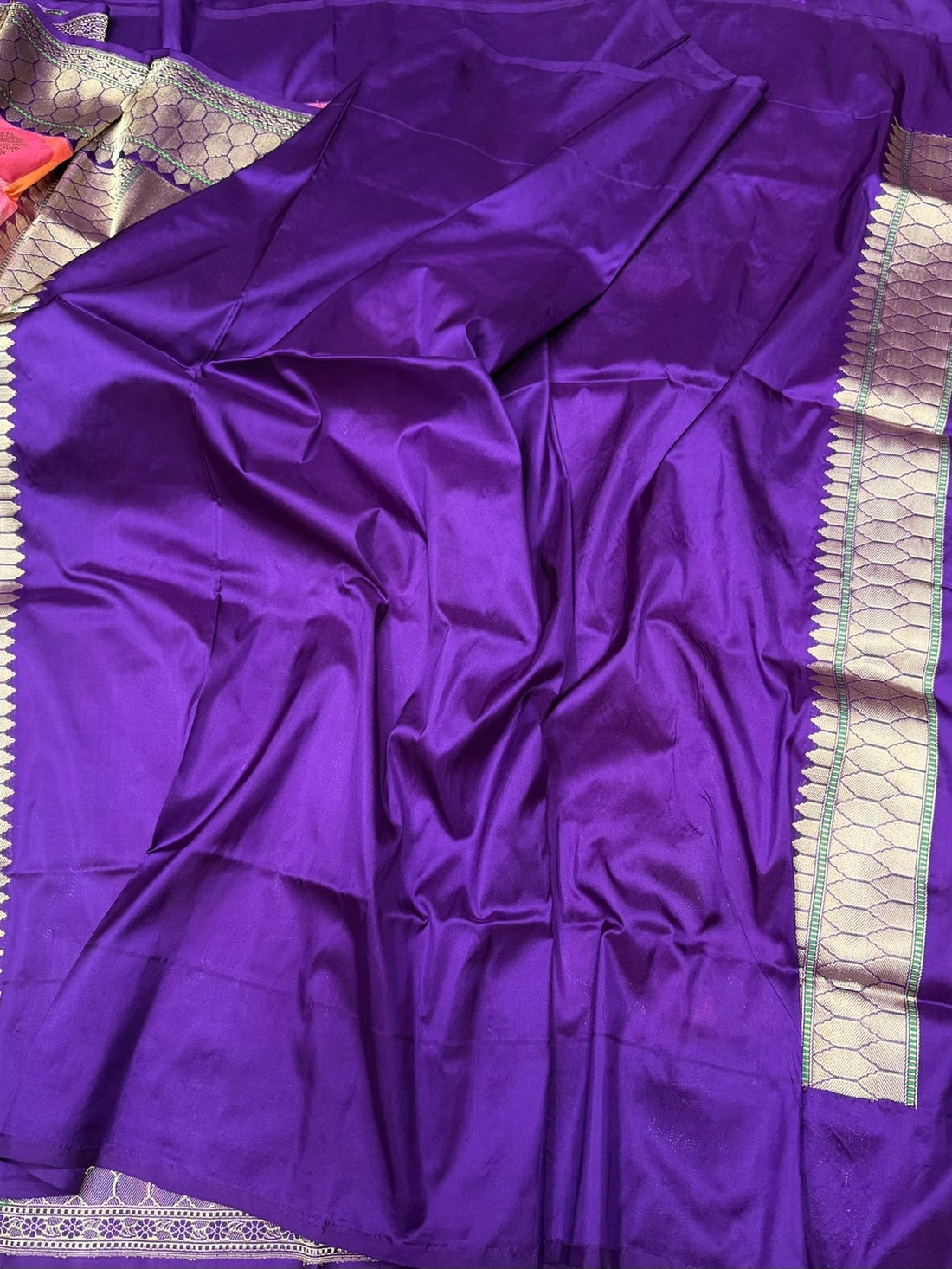 Rani Pink Handwoven Pure Banarasi Rangkaat Saree