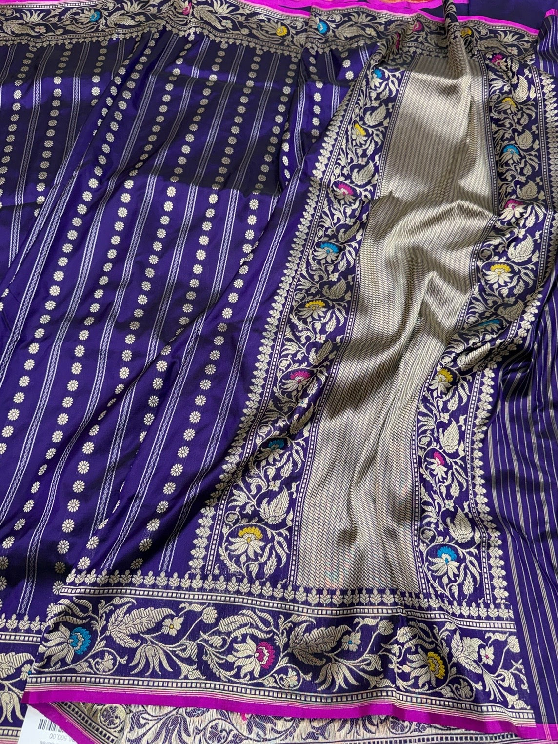 Purple Handwoven Pure Katan Silk Saree