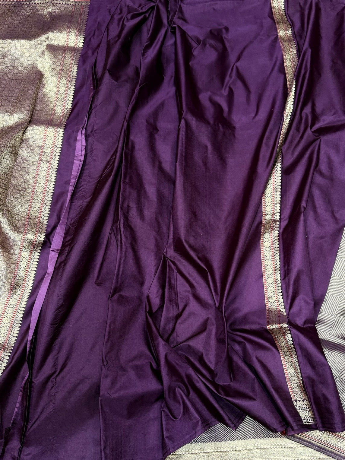 Magenta Handwoven Banarasi Satin Tanchoi Brocade Saree