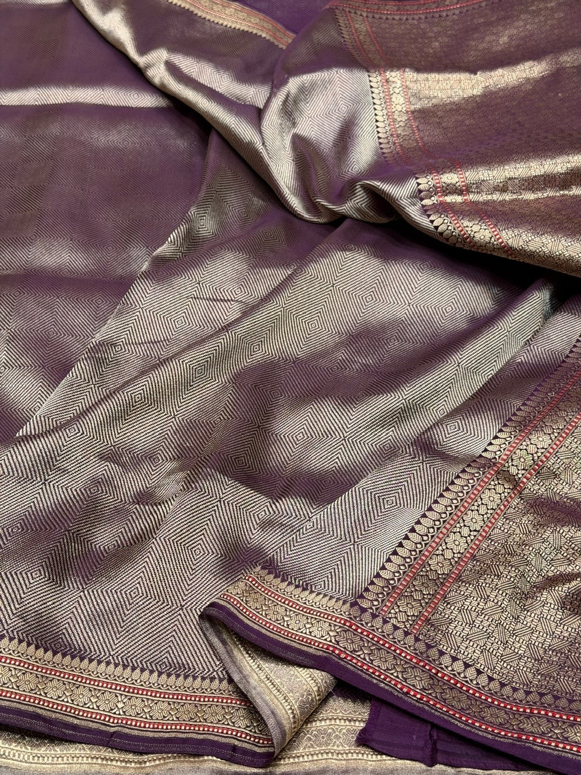 Magenta Handwoven Banarasi Satin Tanchoi Brocade Saree