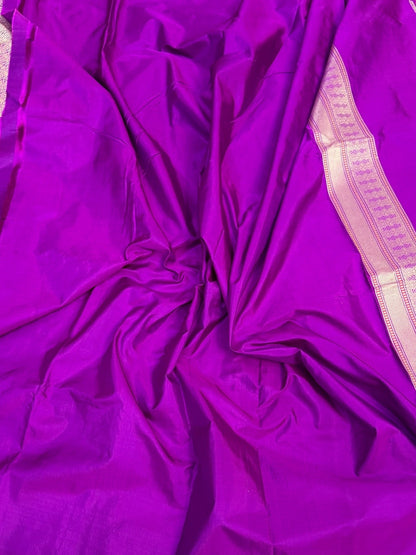 Magenta Pink Handwoven Pure Banarasi Silk Saree