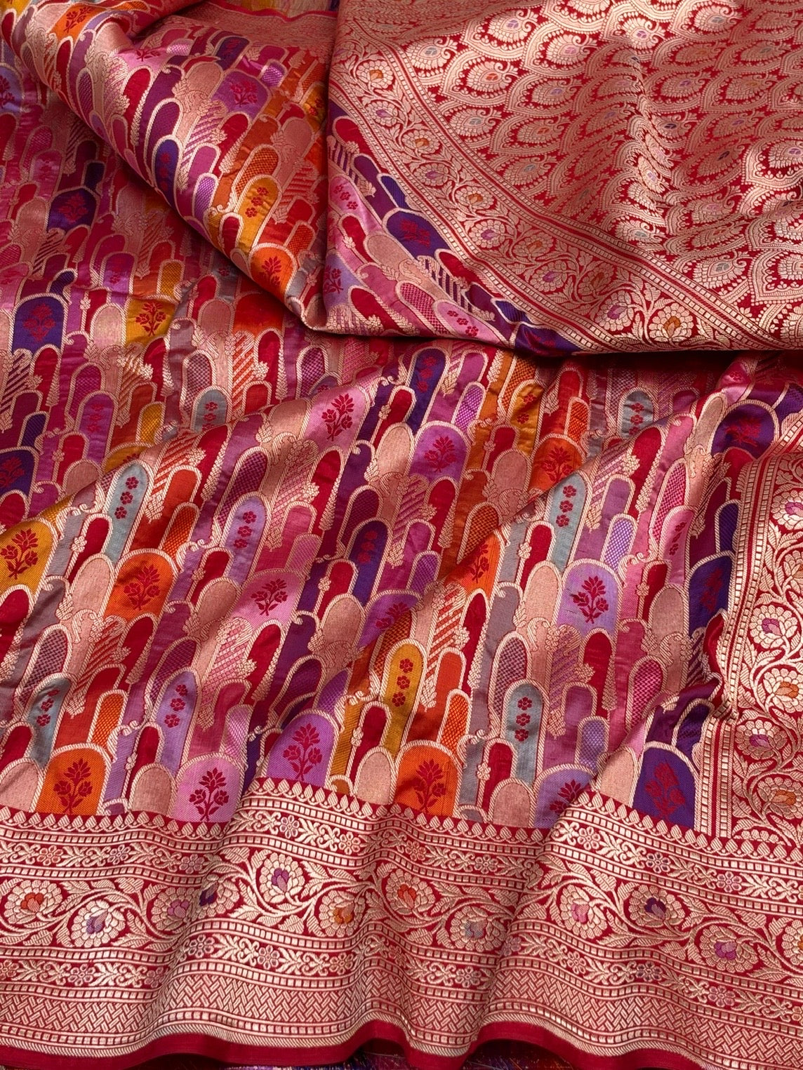 Red Rangkaat Banarasi Pure Katan Silk Saree