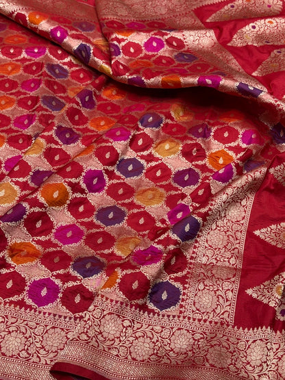 Banarasi Pure Rangkaat Silk Saree – Cutwork Weave in 100% Pure Katan Silk
