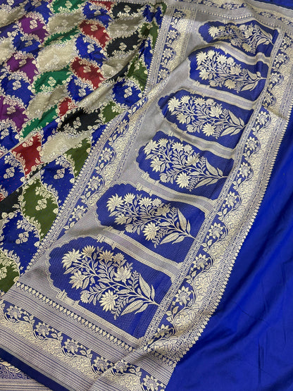 Banarasi Pure Rangkaat Silk Saree – Cutwork Weave in 100% Pure Katan Silk