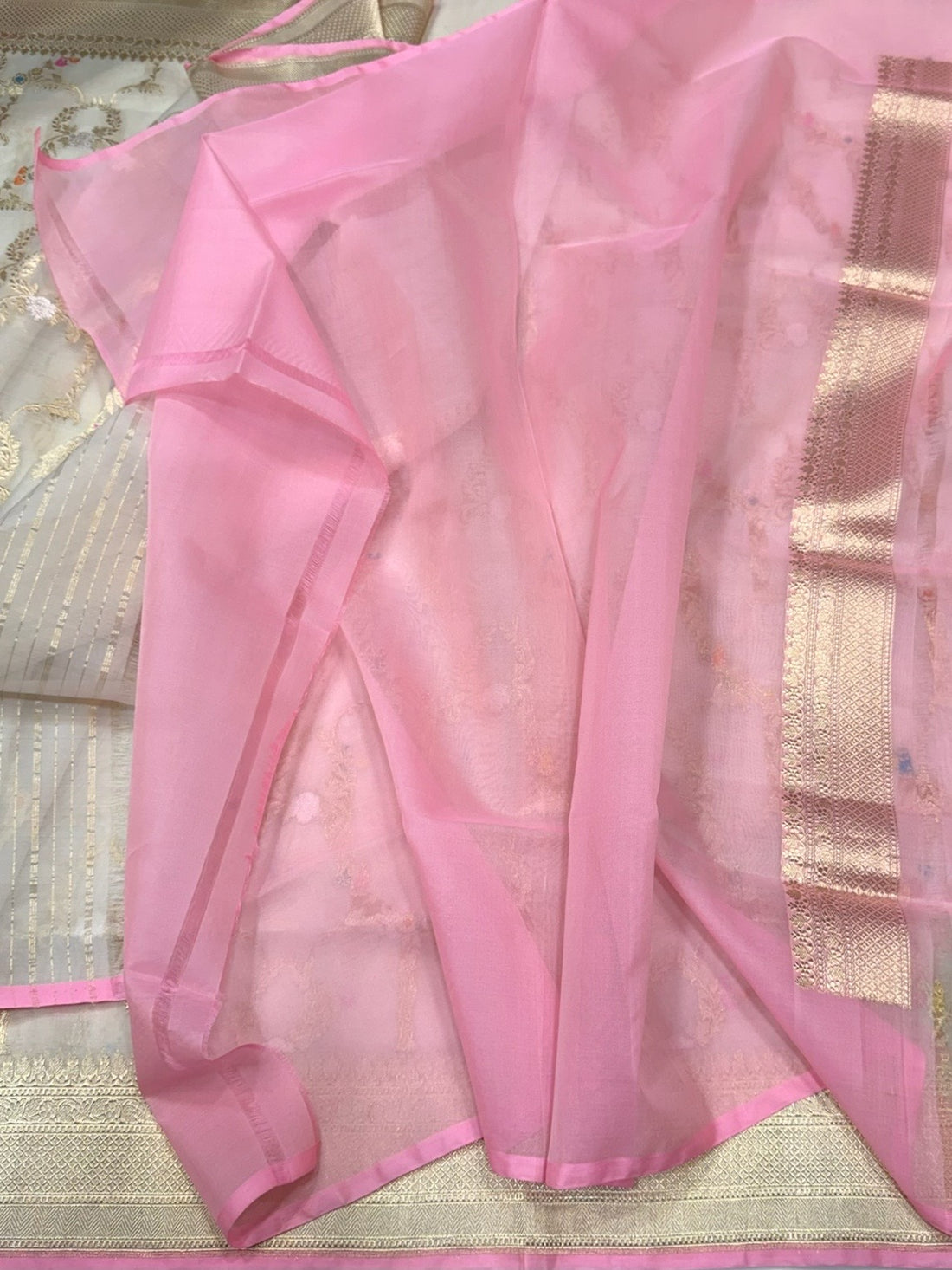 Ivory Handwoven Pure Organza Silk Saree