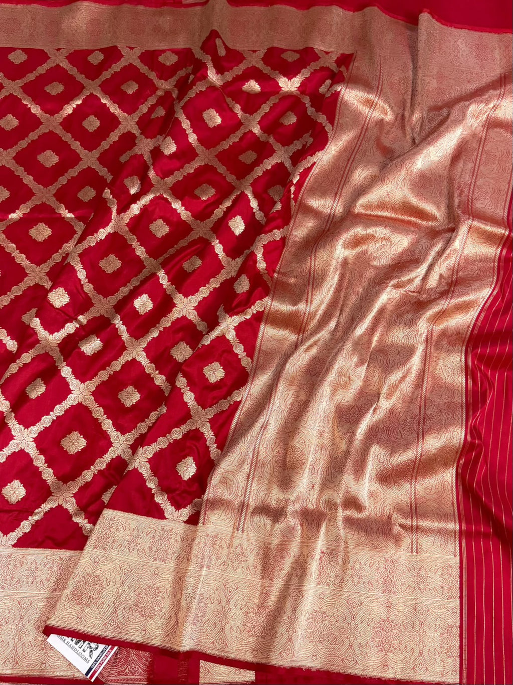 Red Handwoven Banarasi Pure Katan Silk Saree
