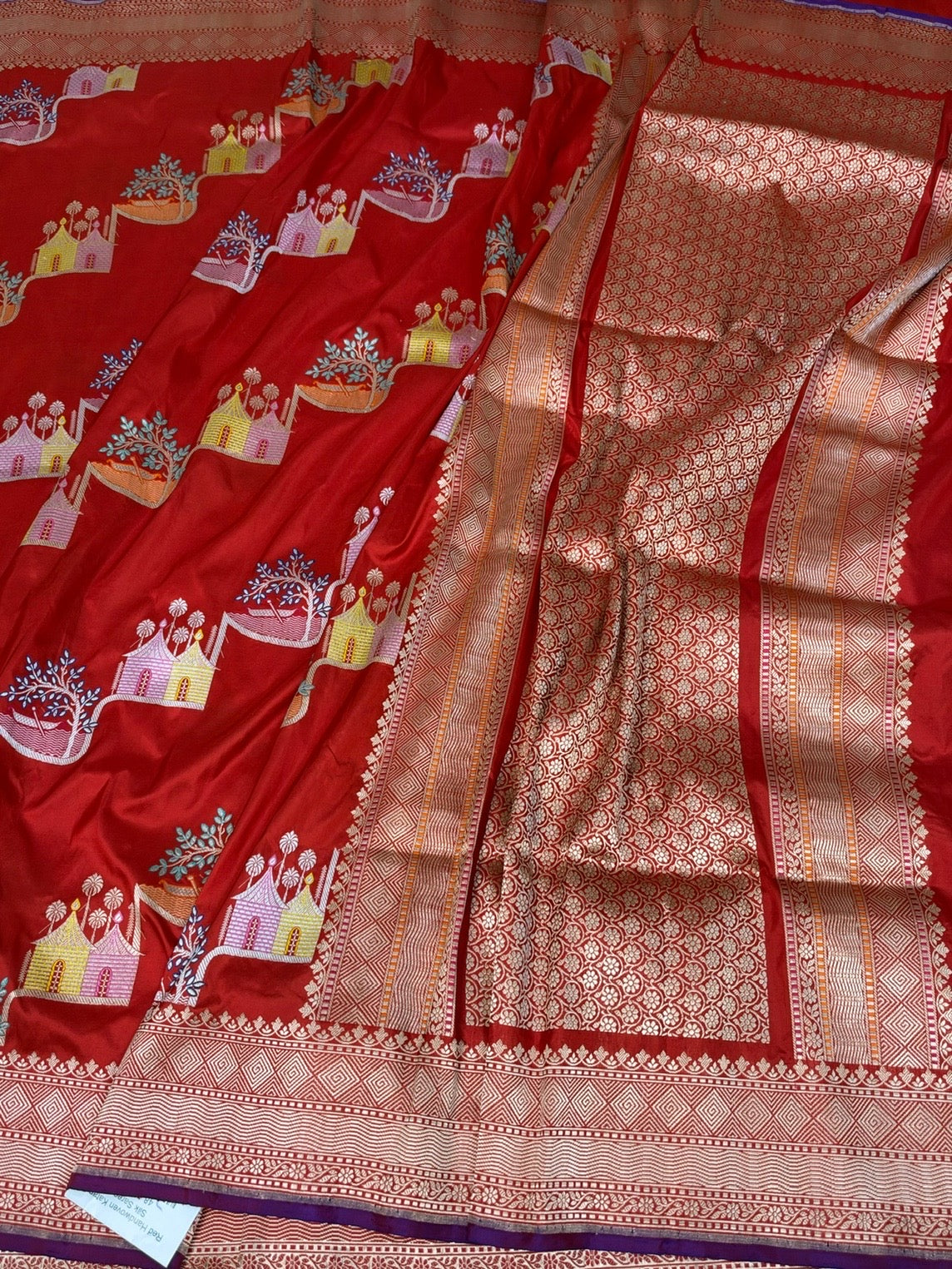 Red Handwoven Pure Banarasi Silk Saree | Pure Katan Silk