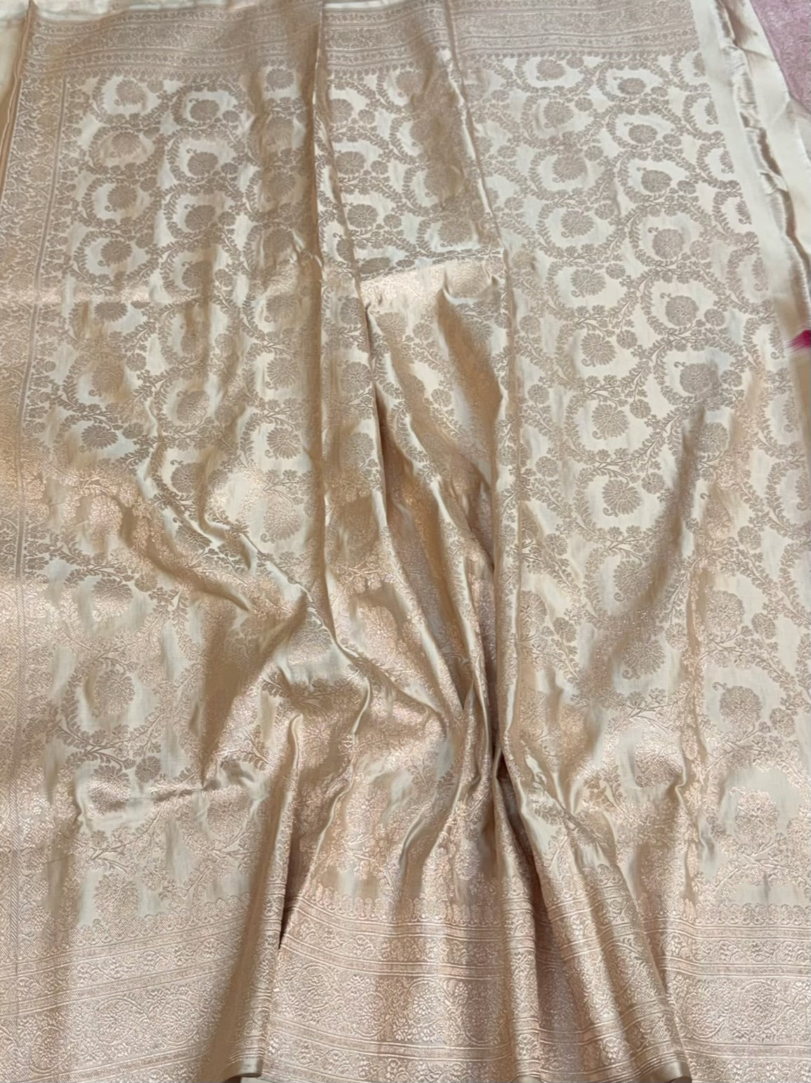 Tussar Handwoven Pure Banarasi Satin  Silk Saree
