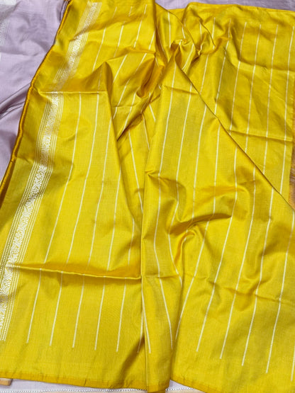 Lilac Handwoven Pure Banarasi Ektara Silk Saree