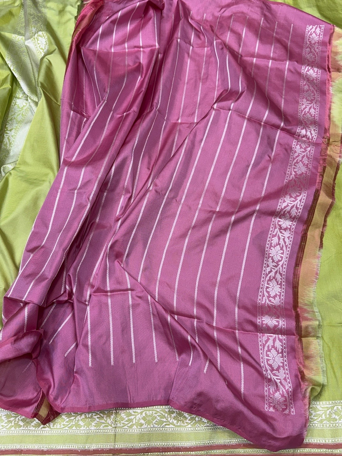 Pista Green Handwoven Pure Banarasi Ektara Silk Saree