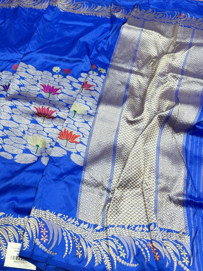 Royal Blue Handwoven Banarasi Pure Silk Saree