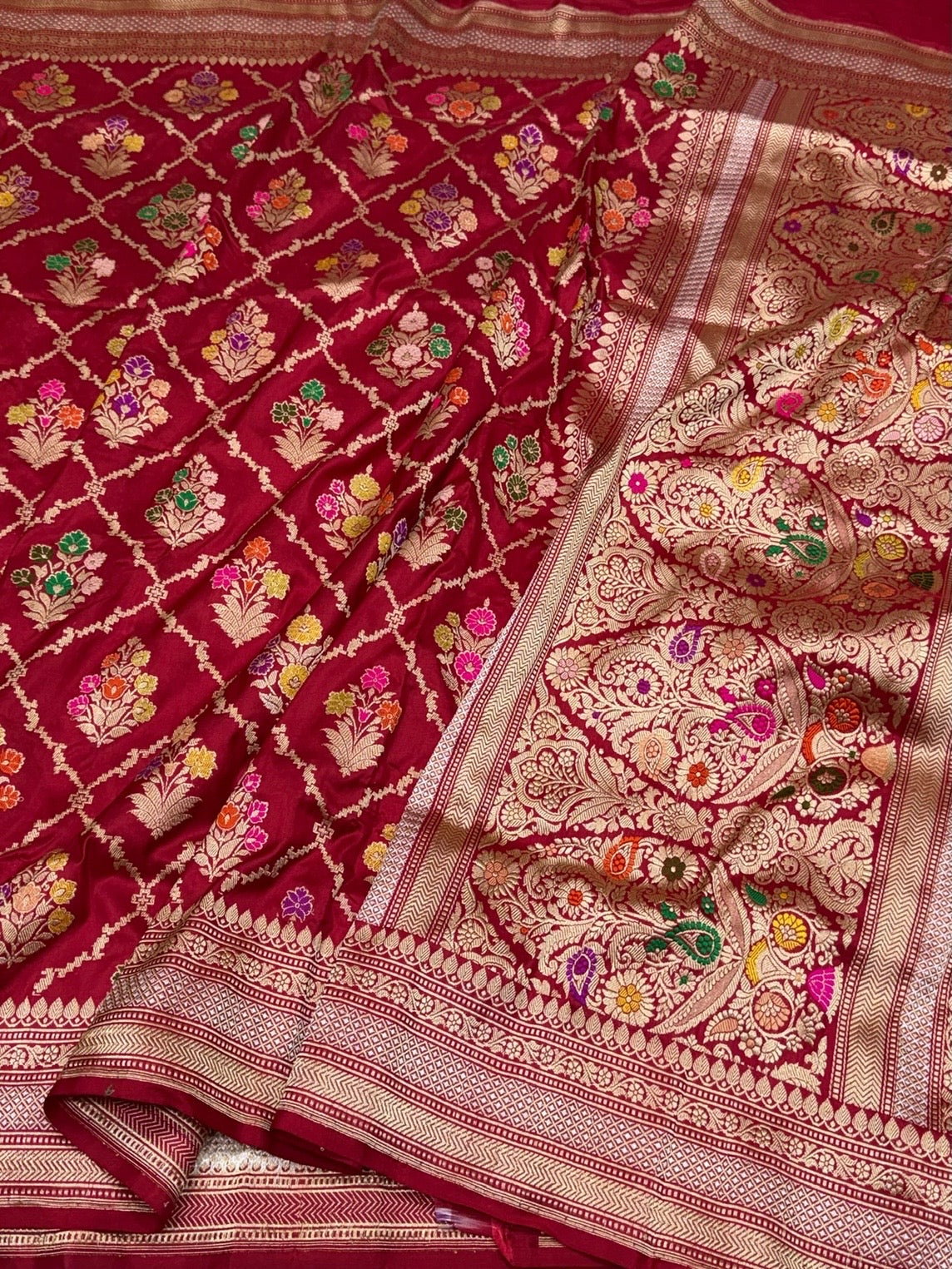 Red Handwoven Pure Banarasi Silk Saree