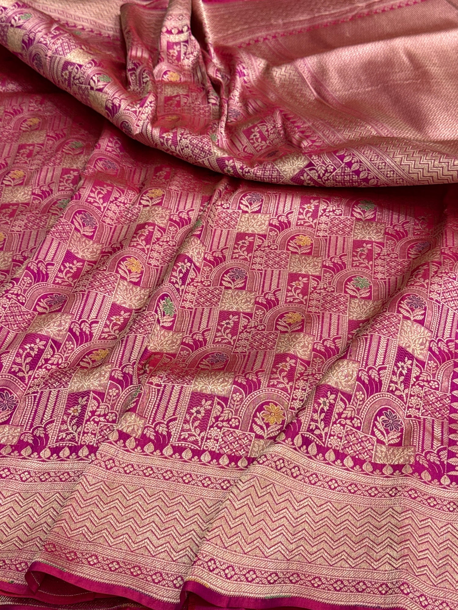 Banarasi Minakari Pure Silk Brocade Saree | 100% Pure Katan Silk