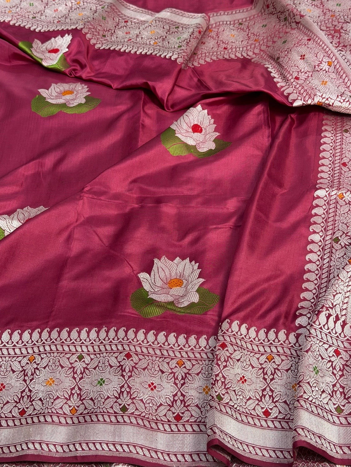 Maroon Handwoven Pure Banarasi Ektara Silk Saree