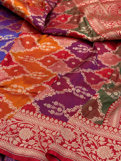Red Rangkaat Banarasi Pure Katan Silk Saree