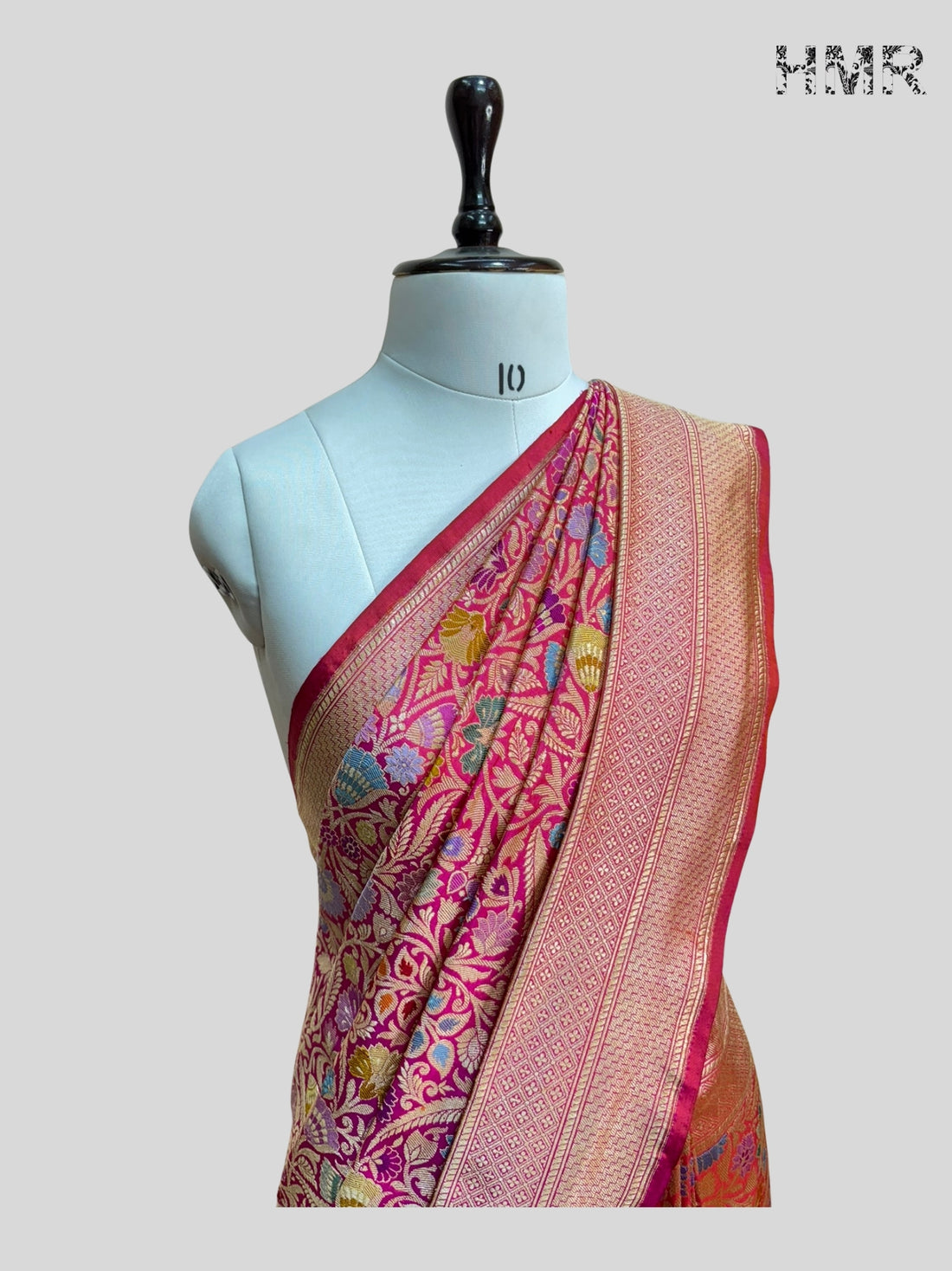 Rani Pink Handwoven Pure Banarasi Silk Brocade Saree