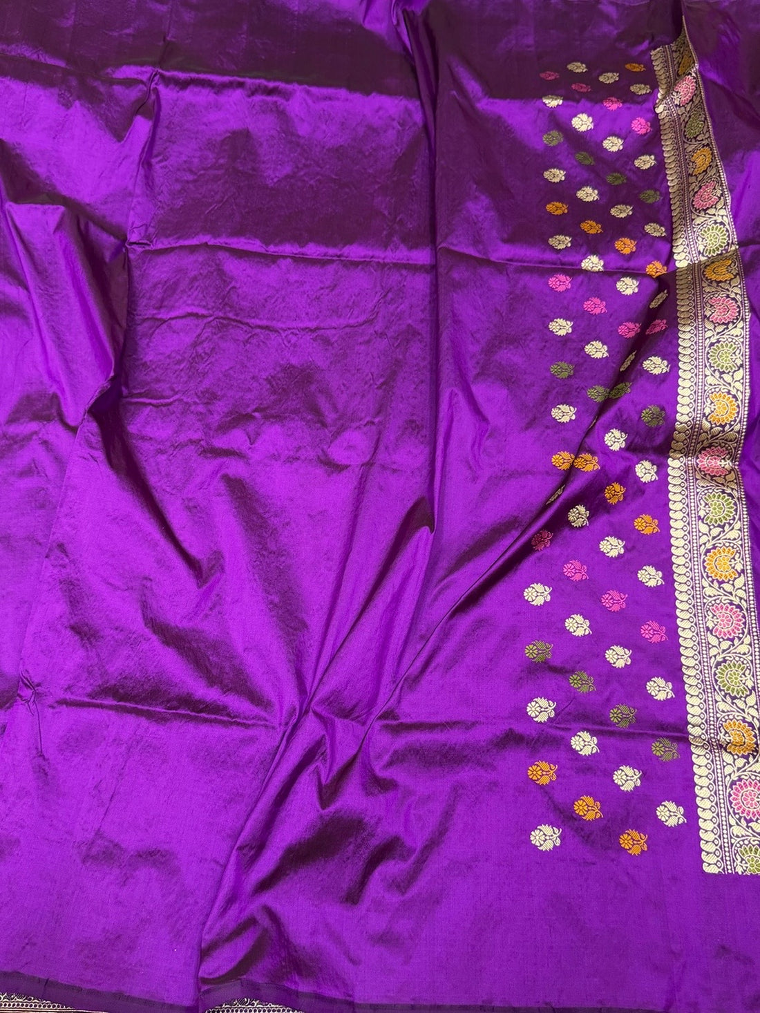 Purple Handwoven Pure Banarasi Silk Saree