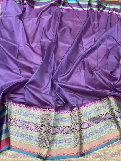 Peach Handwoven Pure Banarasi Silk Saree