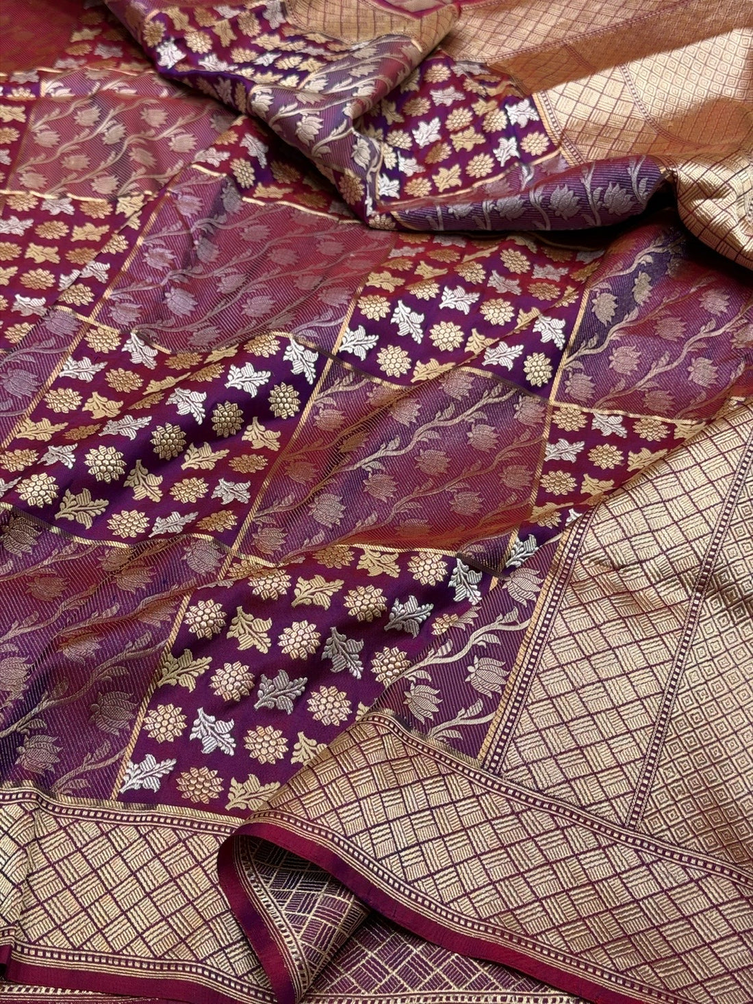Magenta Pink Handwoven Pure Banarasi Silk Saree