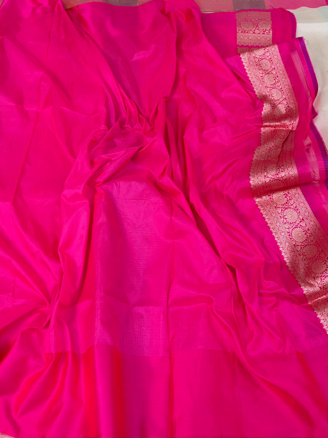 Ivory Rangkaat Pure Banarasi Katan Silk Saree