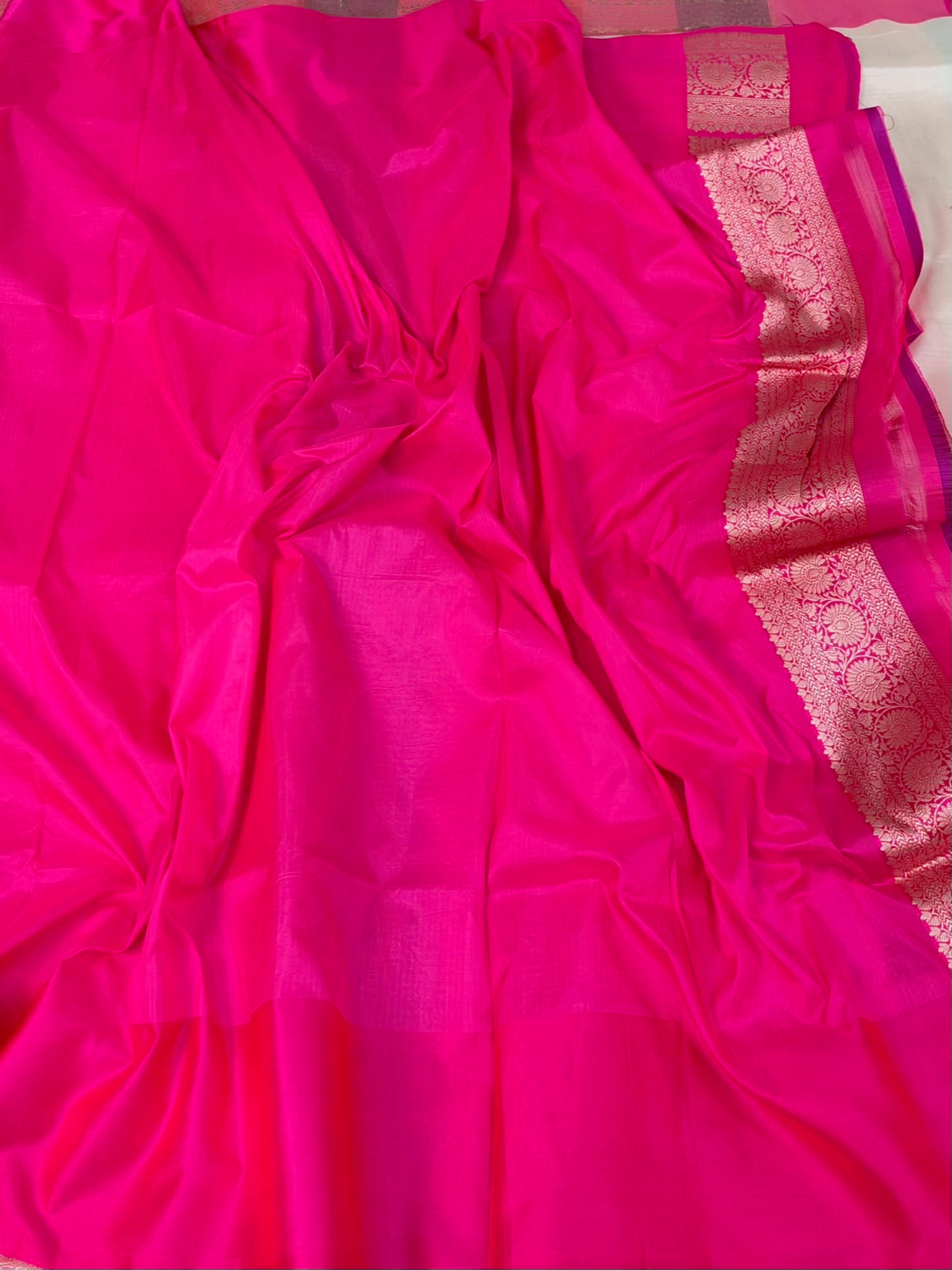 Ivory Rangkaat Pure Banarasi Katan Silk Saree
