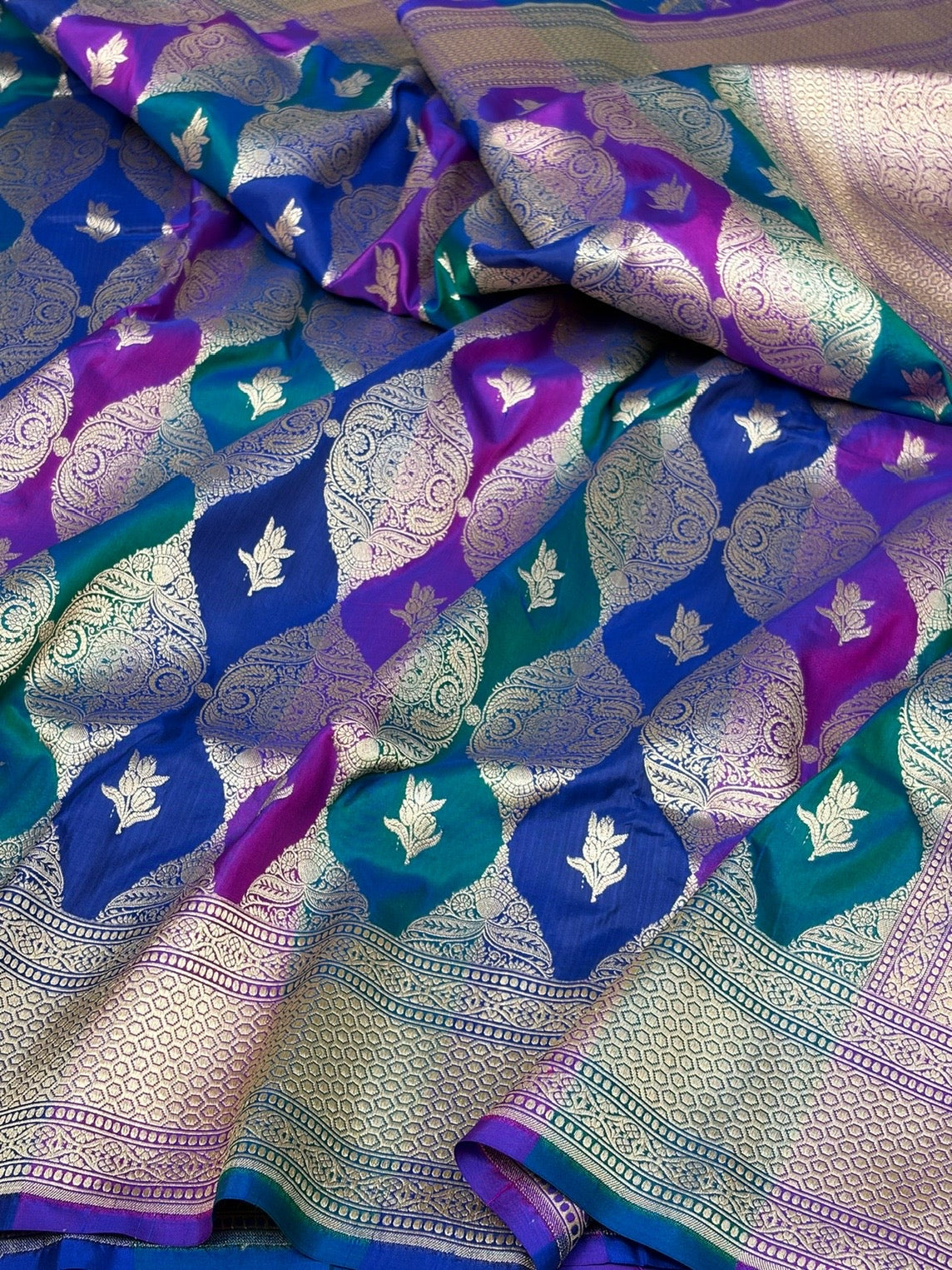 Purple Rangkaat Banarasi Pure Katan Silk Saree