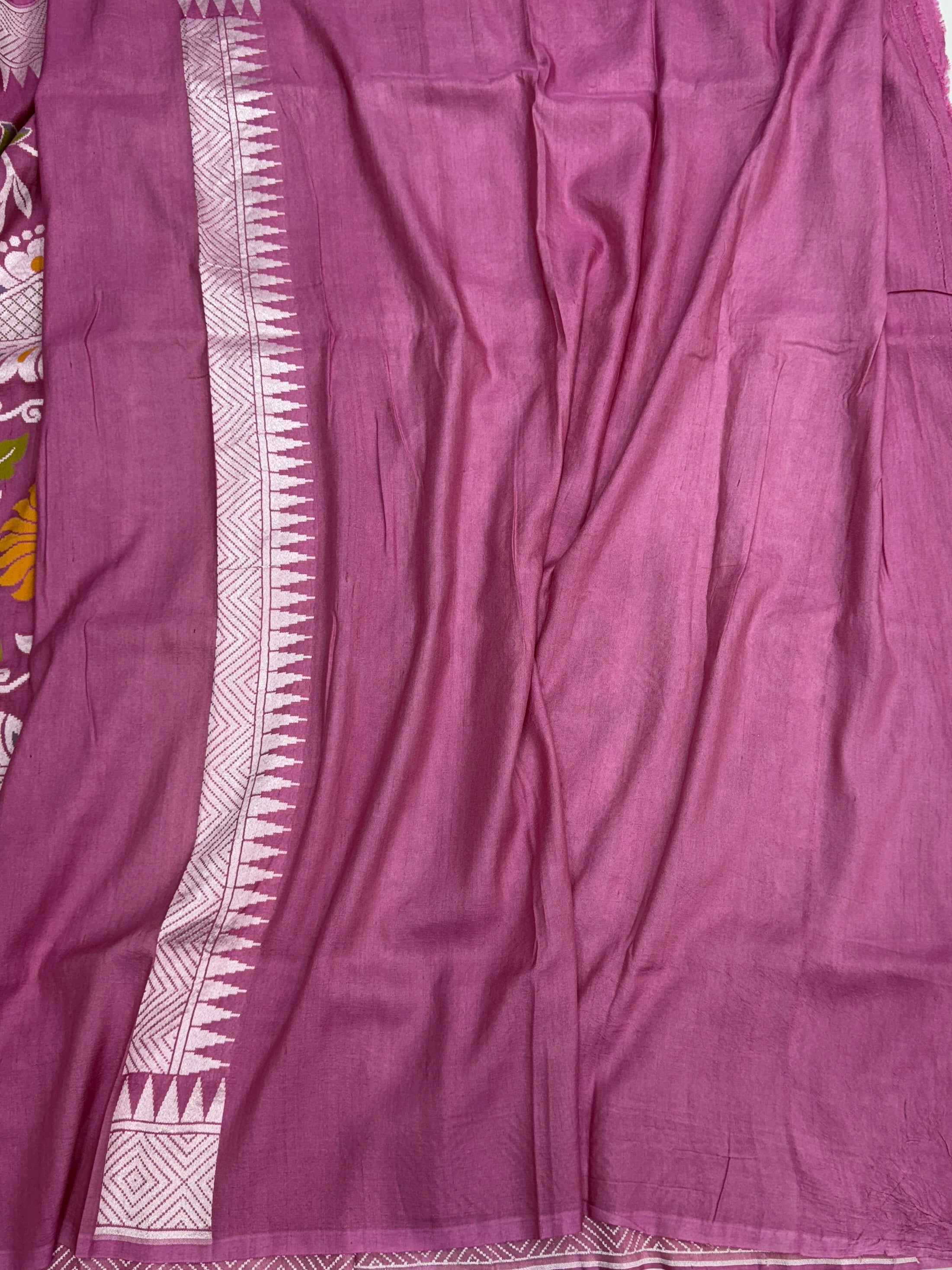 Gajiri Pink Banarasi Pure Tussar Georgette Saree