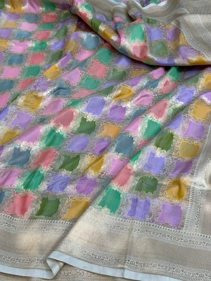 Ivory Rangkaat Banarasi Pure Katan Silk Saree