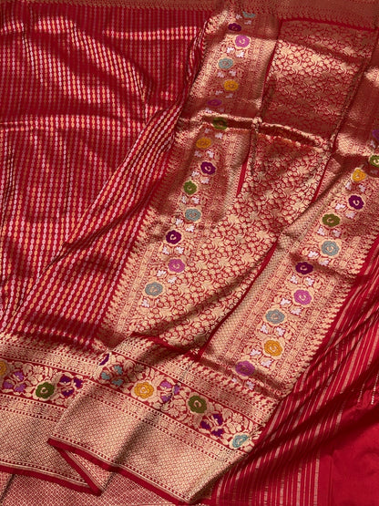 Red Handwoven Pure Banarasi Silk Saree
