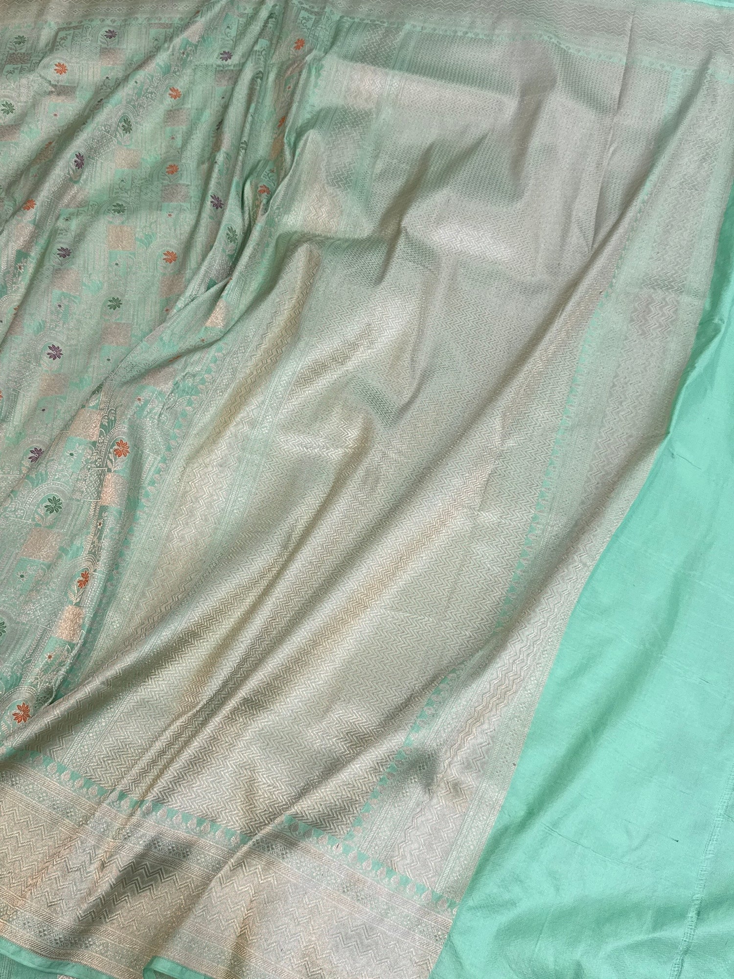 Banarasi Minakari Pure Silk Brocade Saree | 100% Pure Katan Silk
