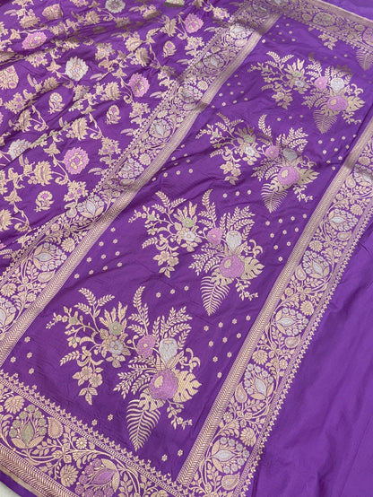 Banarasi Minakari Pure Katan Silk Saree | Pure Silk | Minakari Work | Cutwork Technique | Banarasi Katan Silk Saree