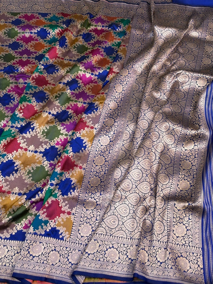Royal Blue Rangkaat Banarasi Pure Katan Silk Saree