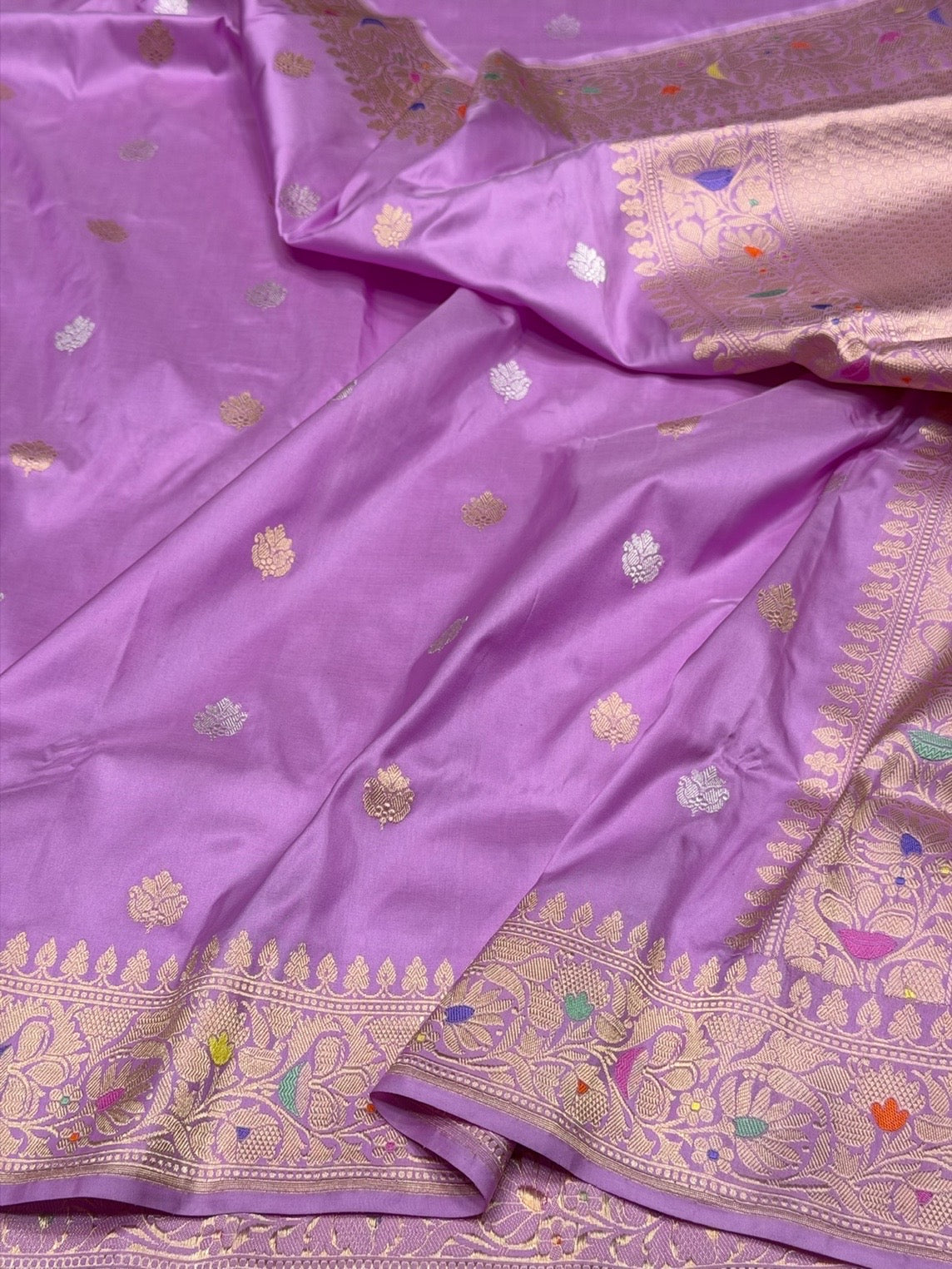 Pastel Pink Handwoven Pure Banarasi Silk Saree