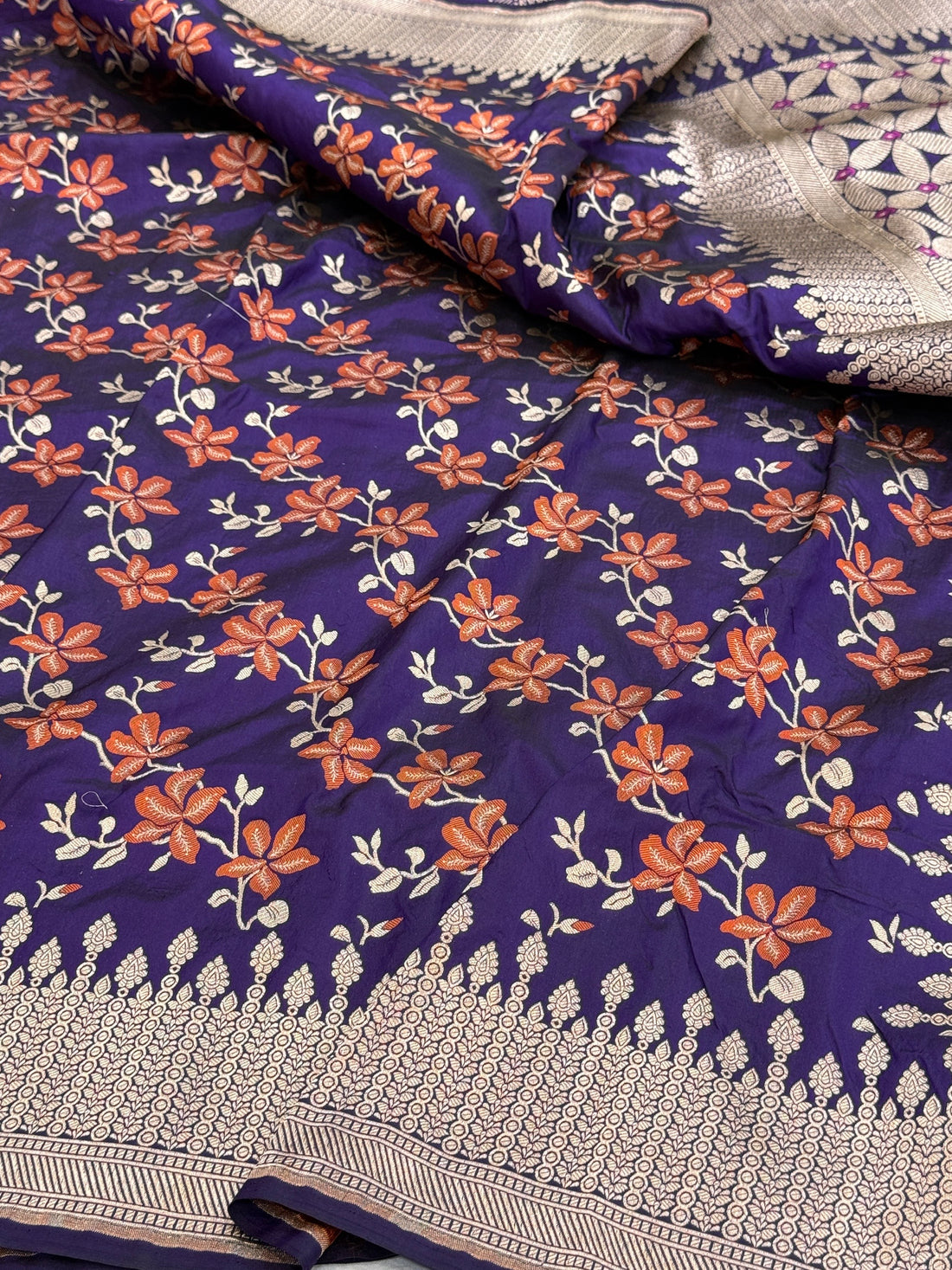Purple Banarasi Minakari Pure Silk Saree