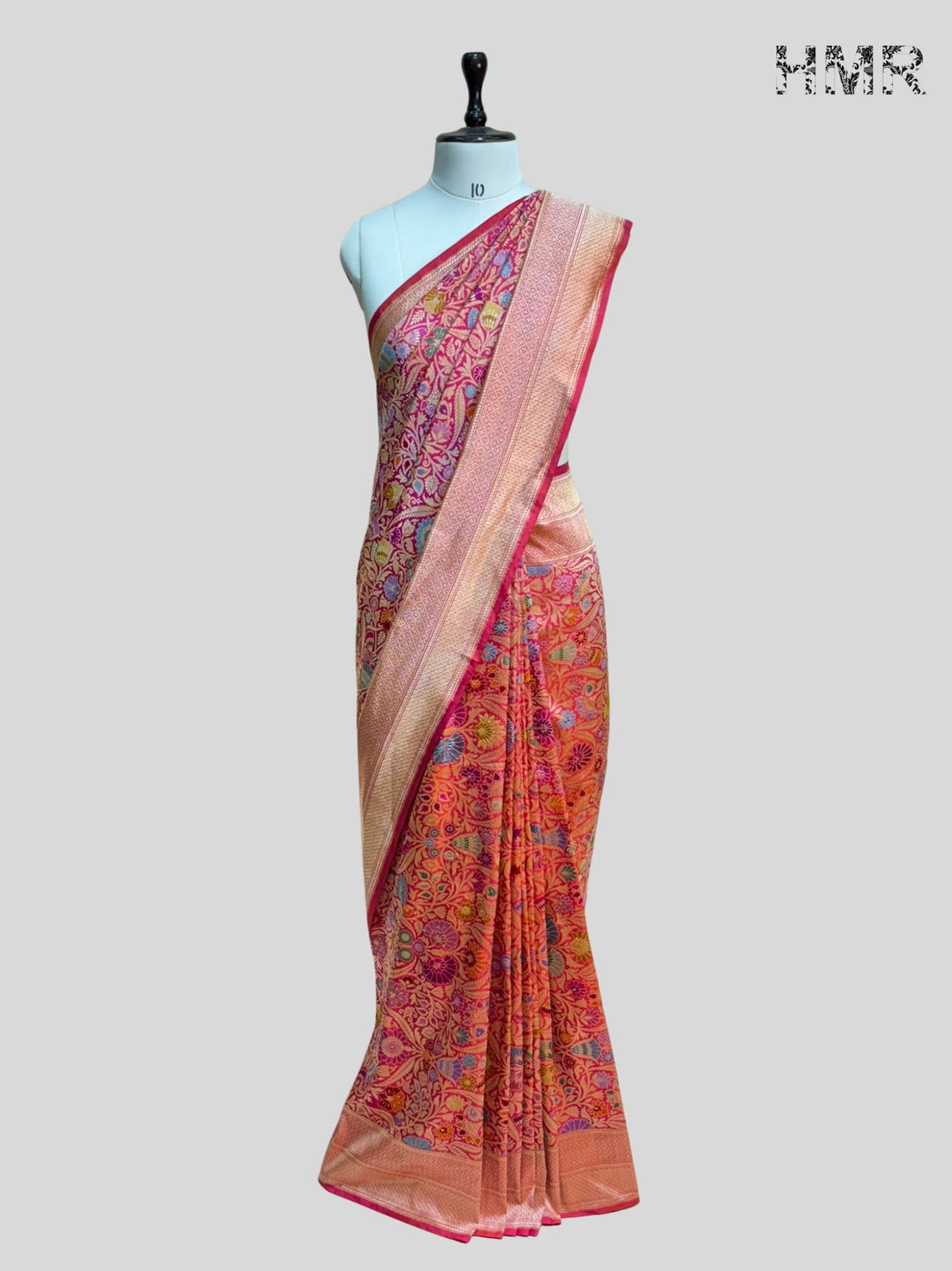 Rani Pink Handwoven Pure Banarasi Silk Brocade Saree
